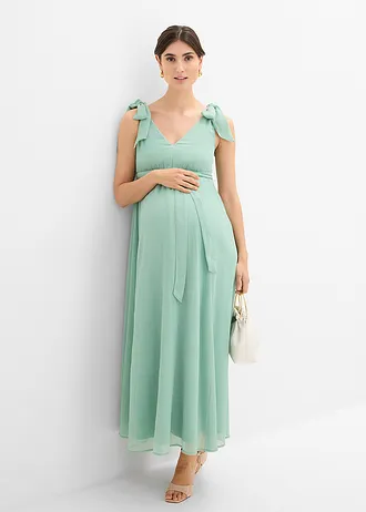 Rochie de gravide 2 în 1, cu funcție de alăptare și bretele ajustabile • verde pastel • magazin bonprix