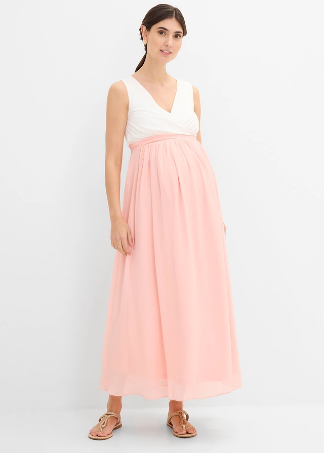 Elegante zwangerschapsjurk met borstvoedingsfunctie • wit-zoet roze • product-page.page-title-suffix