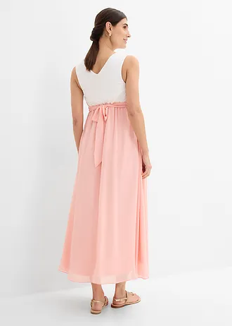 Robe de grossesse et d’allaitement élégante, Couleur: blanc-rose bonbon