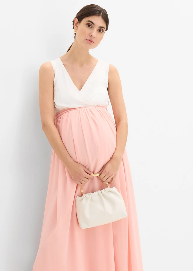 Elegante zwangerschapsjurk met borstvoedingsfunctie • wit-zoet roze • product-page.page-title-suffix