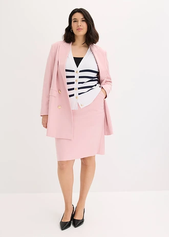 Fustă office, culoare: roz cenușiu