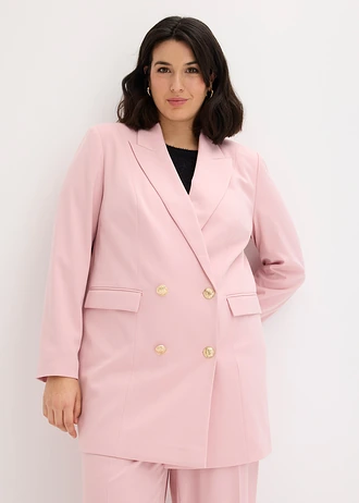 Lange blazer met decoratieve knopen, Kleur: asroze