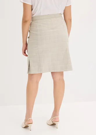 Pouzdrová sukně s glenčekovým vzorem, barva: světle žluto-světle písková kostka