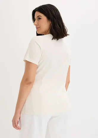 Shirt van katoen, Kleur: wolwit