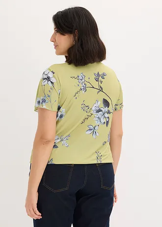 T-shirt à base élastiquée, Couleur: vert cactus floral