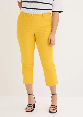 7/8 stretchbroek, Kleur: saffraangeel
