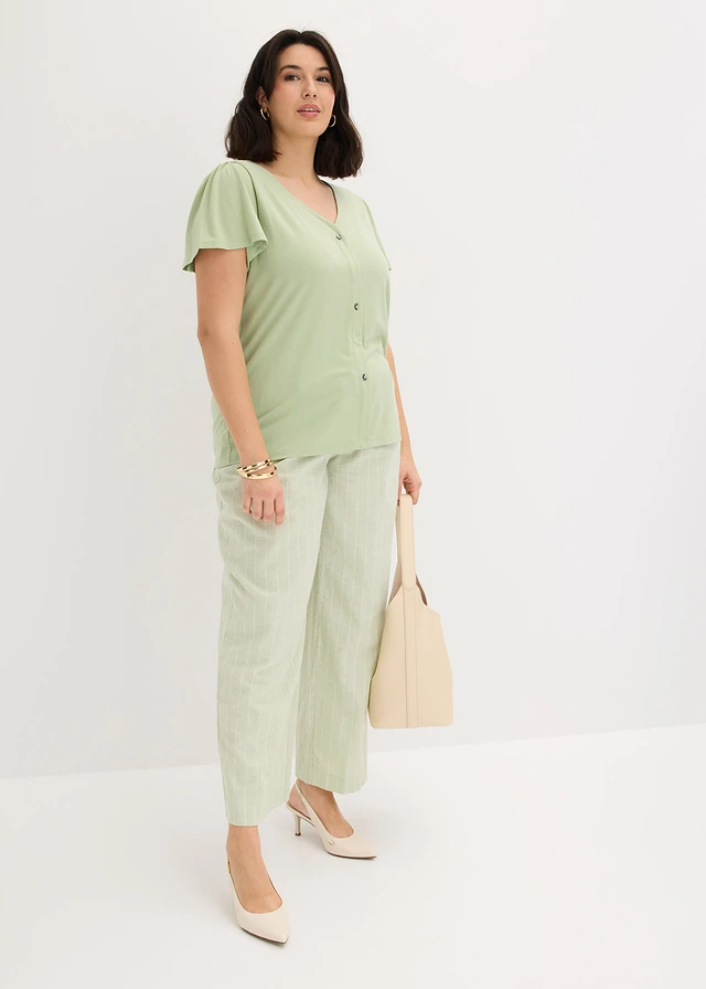 Shirt met knoopsluiting, Kleur: grijsgroen