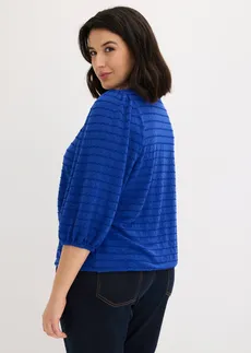 Tunique en jersey texturé, Couleur: bleu cobalt