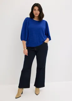 Tunique en jersey texturé, Couleur: bleu cobalt