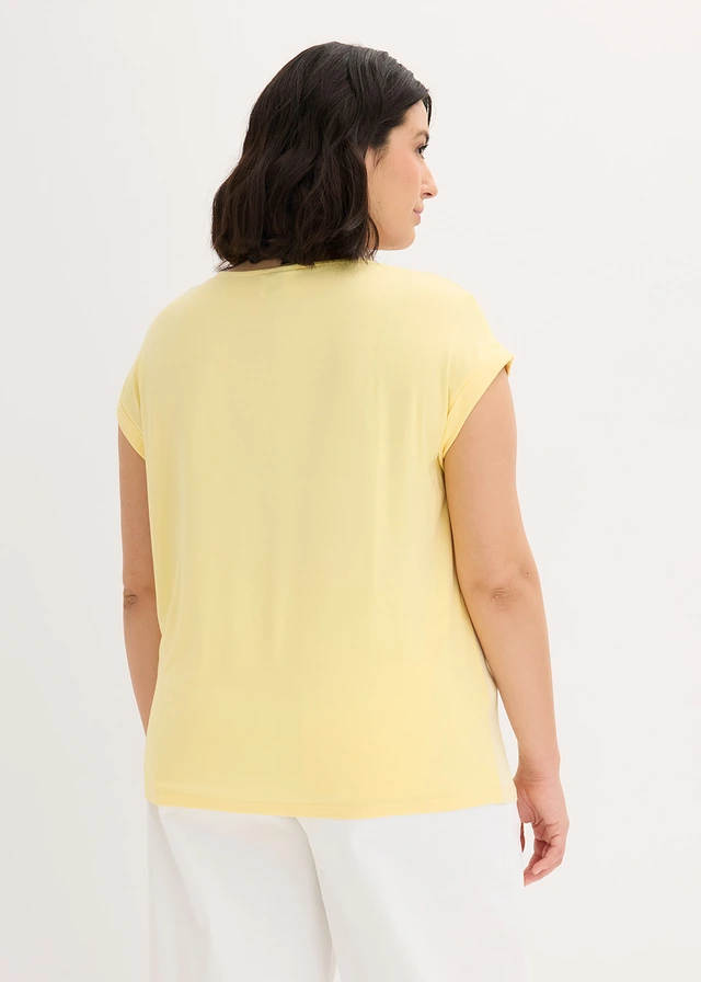 Blouse, Kleur: lichtgeel gebloemd