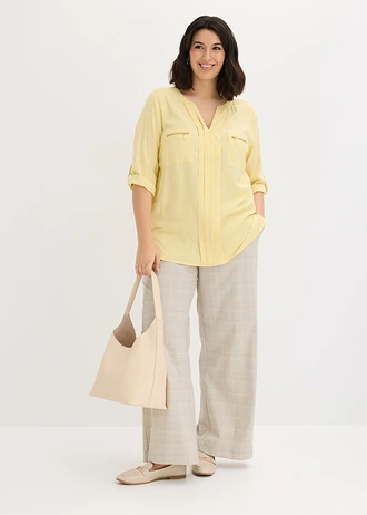 Blouse en viscose fluide, Couleur: jaune pastel