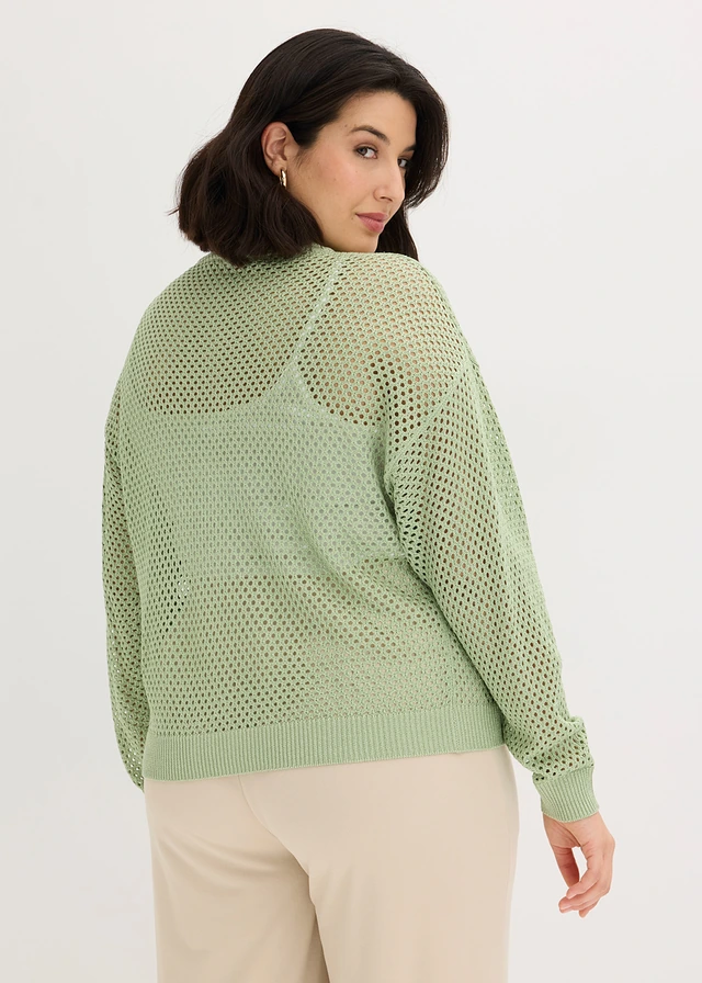 Gilet en maille, Couleur: vert pâle-métallisé