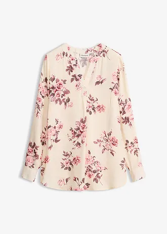 Blouse-tunique, Couleur: beige galet/rose clair floral