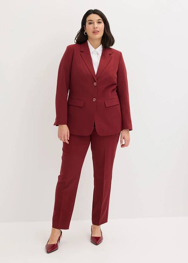 Tailleur pantalon, Couleur: rouge rubis