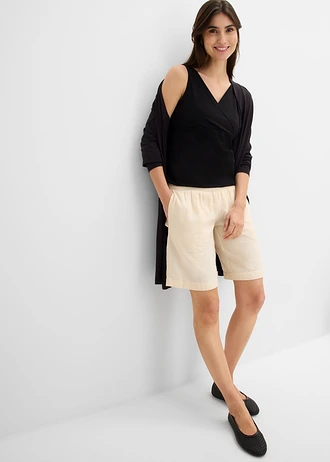 Short van katoenmousseline voor de zwangerschap en daarna • kiezelbeige • bonprix online shop