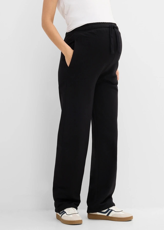 Pantalon sweat de grossesse, largeur réglable, 100% coton • noir • product-page.page-title-suffix