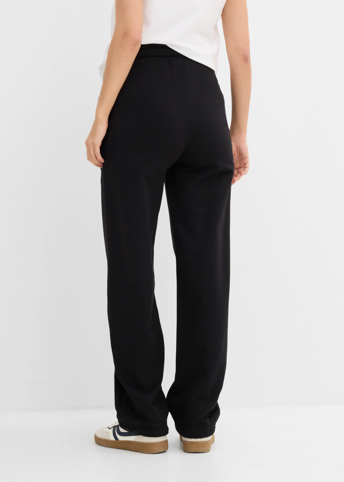 Pantalon sweat de grossesse, largeur réglable, 100% coton • noir • Boutique bonprix