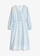 Robe midi, Couleur: bleu poudré-écru carreaux