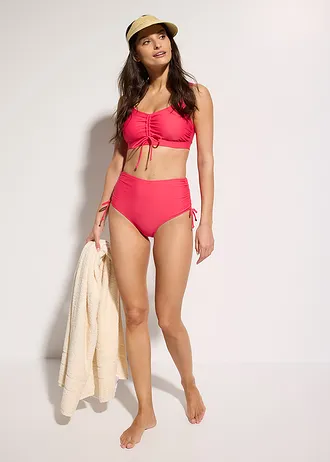 Bikiny s podprsenkovým topem s vázačkami (2dílná souprava) • ibiškově pink • bonprix obchod