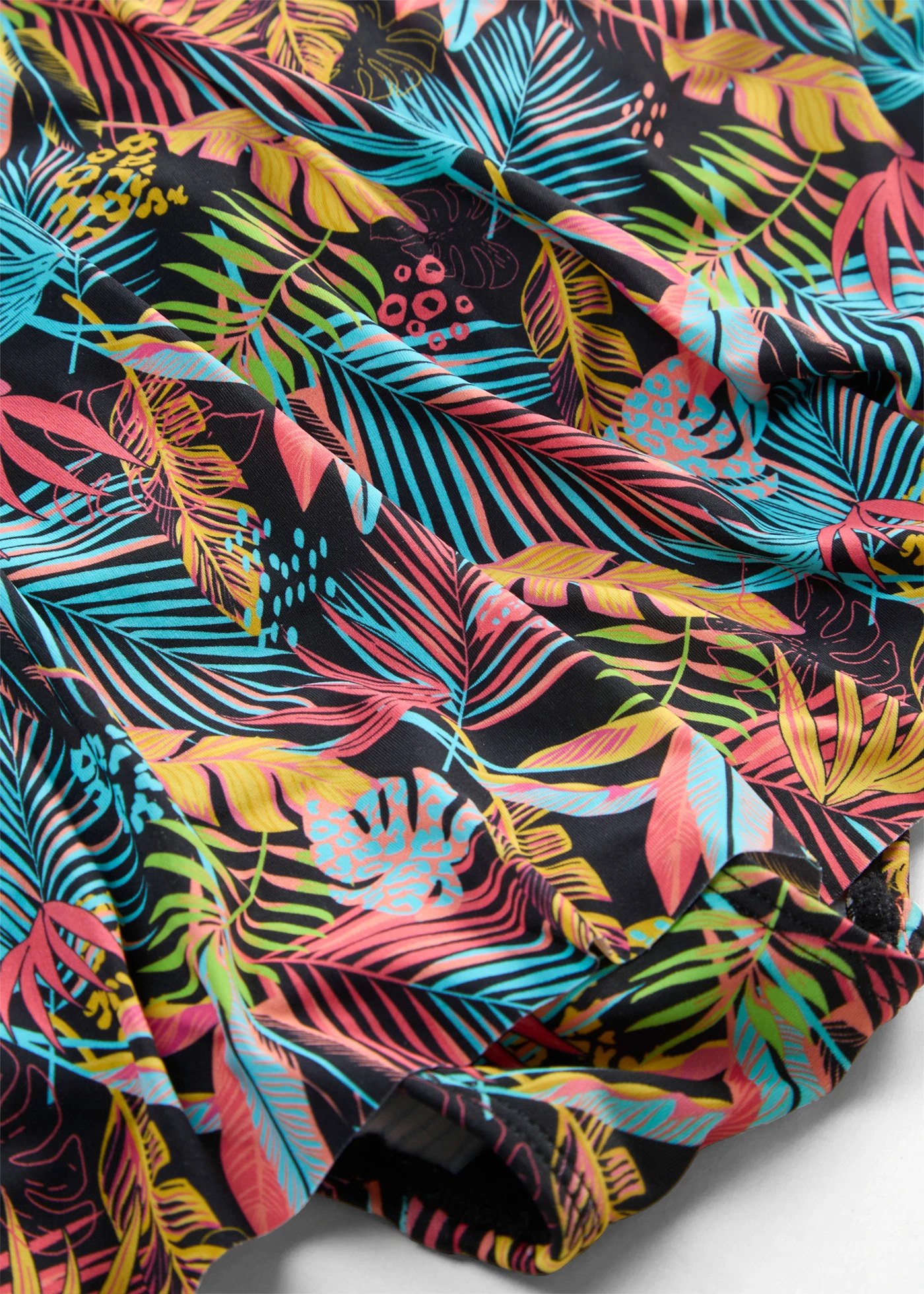 Badpakjurk met aangezette rok • zwart gebloemd • bonprix online shop