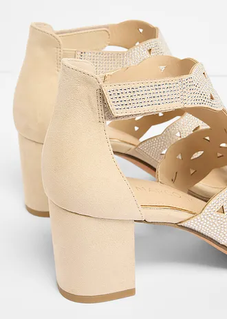 Sandaletten met blokhak van Marco Tozzi • beige • bonprix online shop