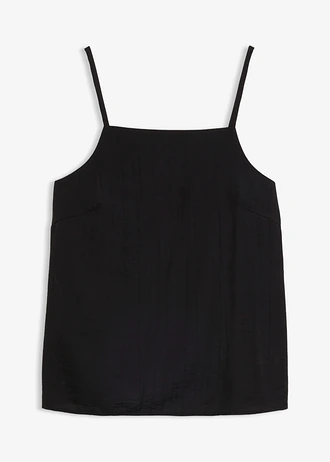 Top in een viscosemix met plissélook • zwart • bonprix online shop