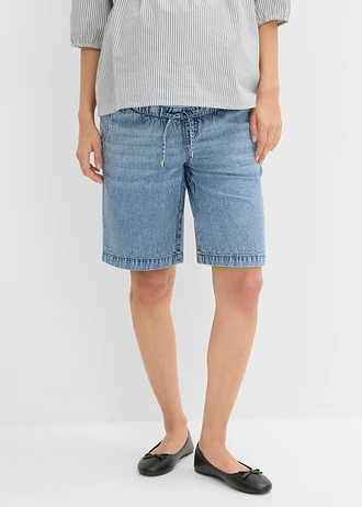 Materské džínsy Boyfriend Fit, po členky, farba: svetlomodrá denim