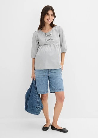 Materské džínsy Boyfriend Fit, po členky, farba: svetlomodrá denim