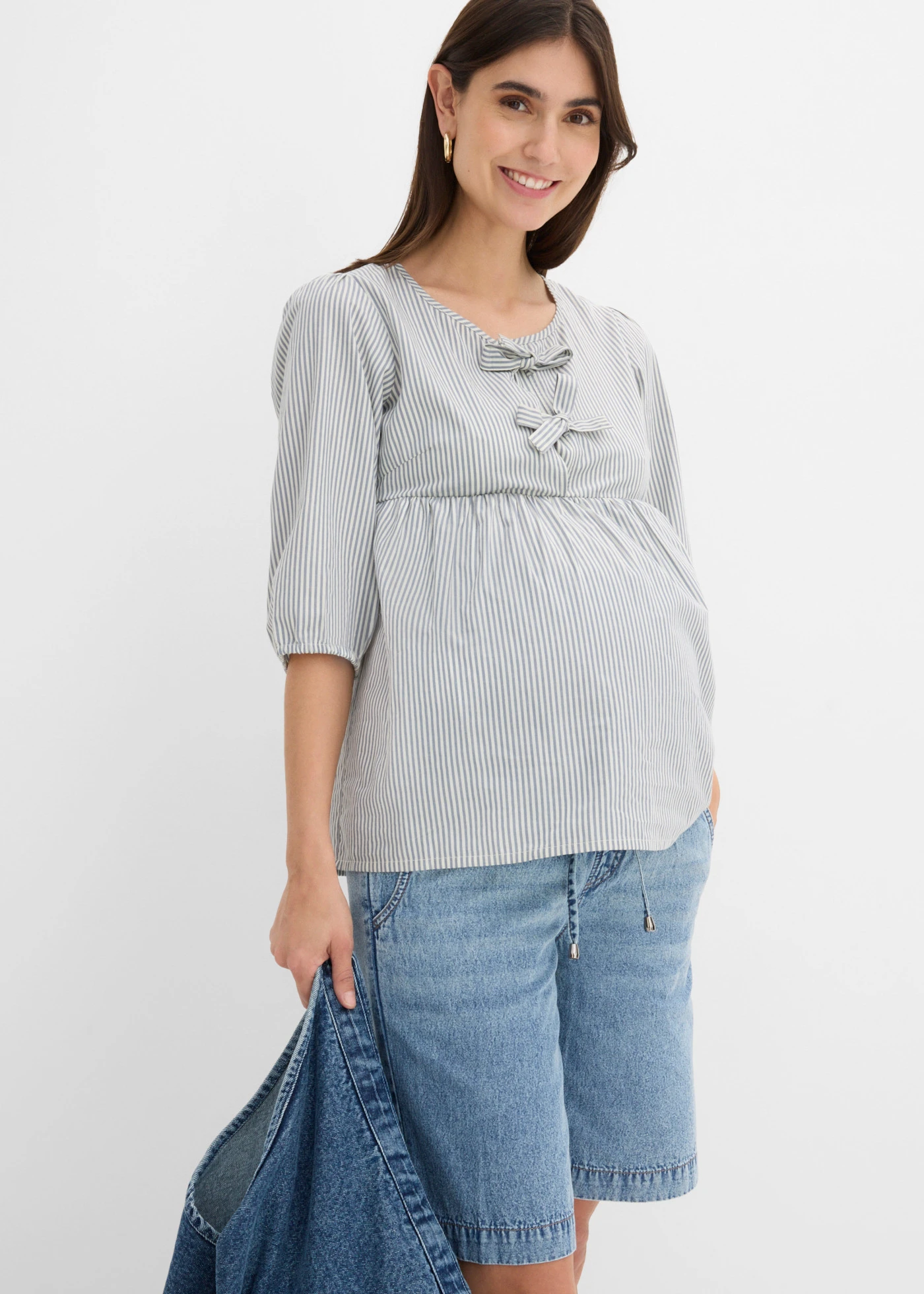 Materské džínsy Boyfriend Fit, po členky • svetlomodrá denim • obchod bonprix