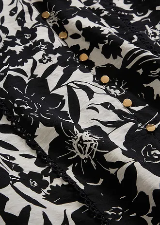 Tuniek met kanten bandjes • zwart/wolwit • bonprix online shop