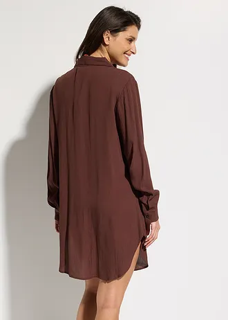 Lange strandblouse van viscose • bruin • bonprix online shop