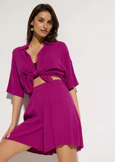 Chemisier court de plage en viscose fluide • violet • Boutique bonprix