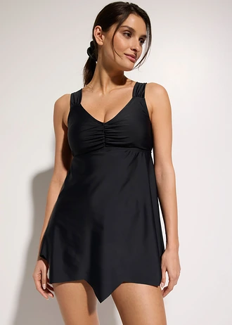 Tankini long à base en zigzag (ens. 2 pces) • noir • Boutique bonprix
