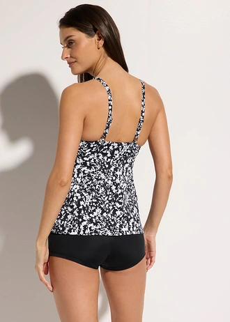 Tankini (komplet 2-cz.) • czarno-biały w kwiaty • sklep bonprix