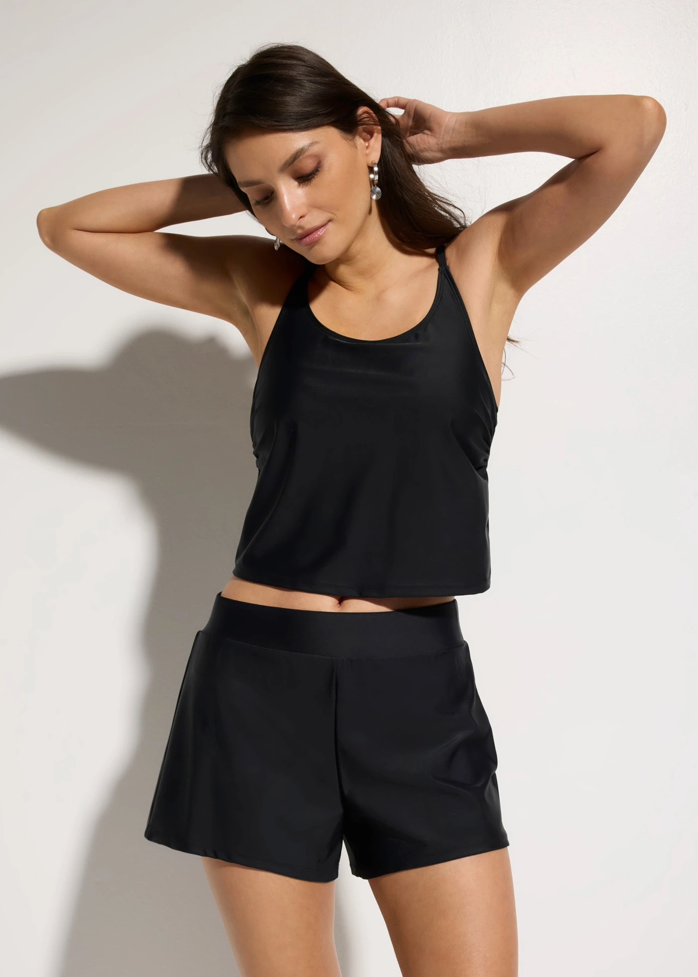 Tankini met zwemshort, sneldrogend (2-dlg. set) • zwart • bonprix online shop