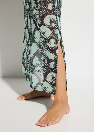 Jupe de plage en mousseline • noir-vert menthe zèbre • Boutique bonprix