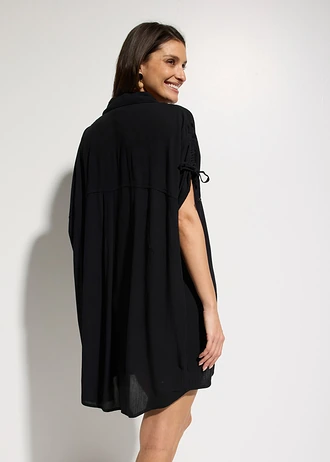 Strandblouse van gestructureerde crinkle • zwart • bonprix online shop