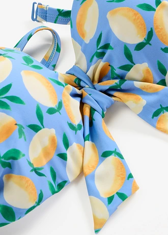 Balconette bikinitop met afneembare bandjes • lichtblauw met print • bonprix online shop
