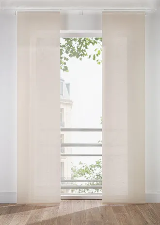 Transparant paneelgordijn met structuur (1 stuk), Kleur: crème