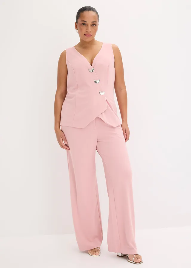 Blazer sans manches avec boutons décoratifs, Couleur: rose cendré