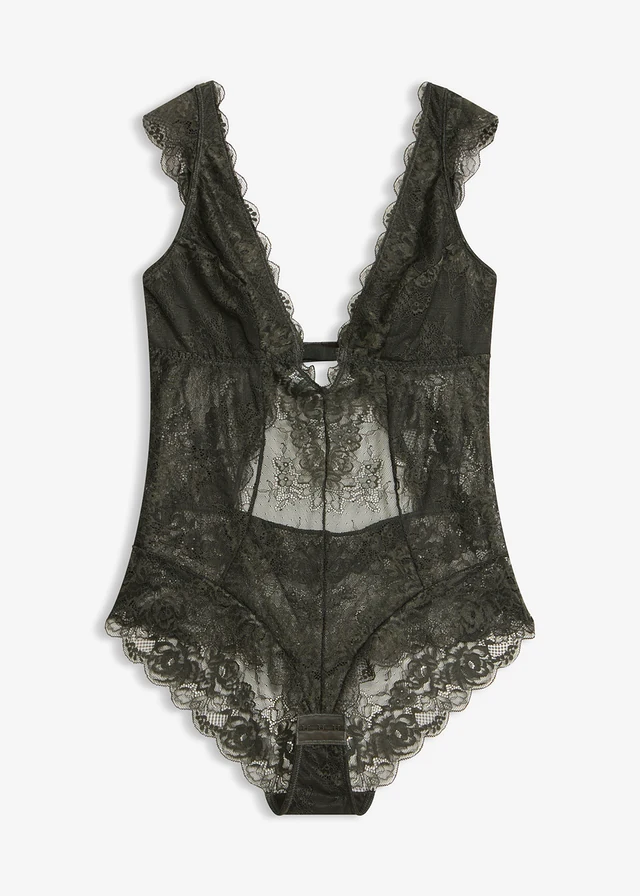 Body sans armatures en dentelle • olive foncé • Boutique bonprix