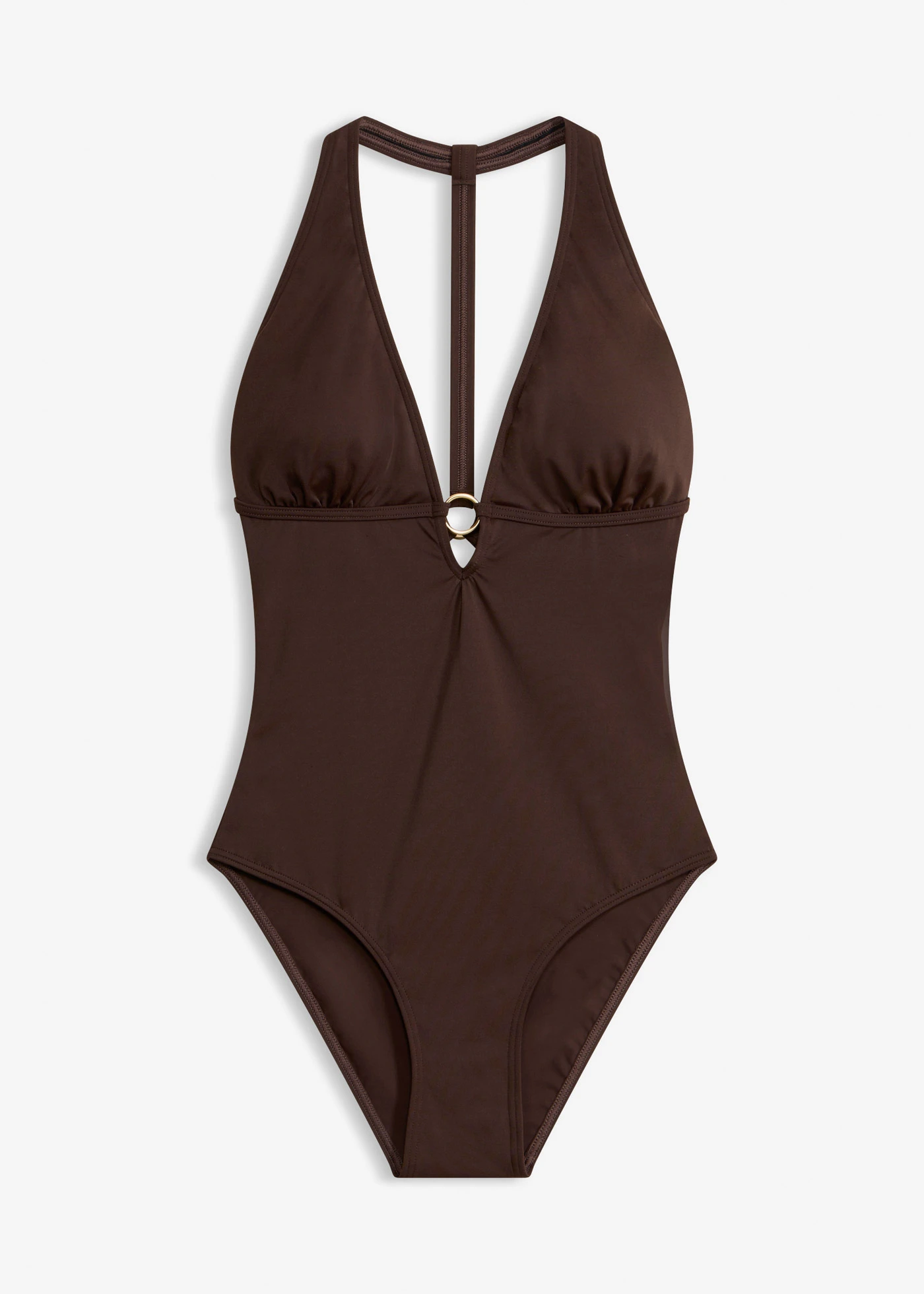 Maillot 1 pièce à décolleté plongeant en V • marron foncé • Boutique bonprix