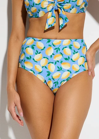 Bas de maillot taille haute • bleu clair imprimé • Boutique bonprix