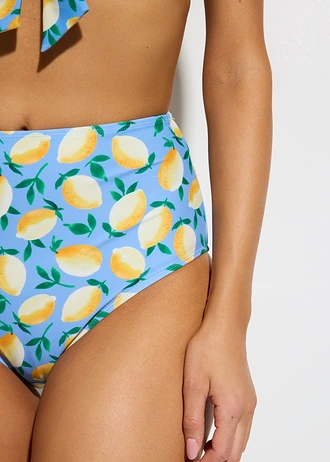 Bas de maillot taille haute • bleu clair imprimé • Boutique bonprix