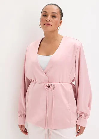 Blazer met decoratieve ceintuur, Kleur: asroze