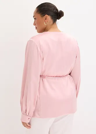 Blazer met decoratieve ceintuur, Kleur: asroze