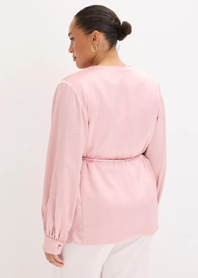 Blazer met decoratieve ceintuur, Kleur: asroze