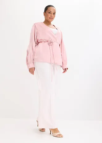 Blazer met decoratieve ceintuur, Kleur: asroze