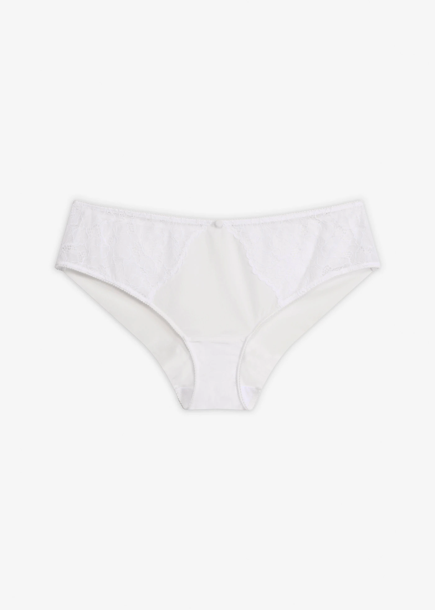 Figi hipster z wysokogatunkowej koronki (2 pary) • 2 x biały • sklep bonprix