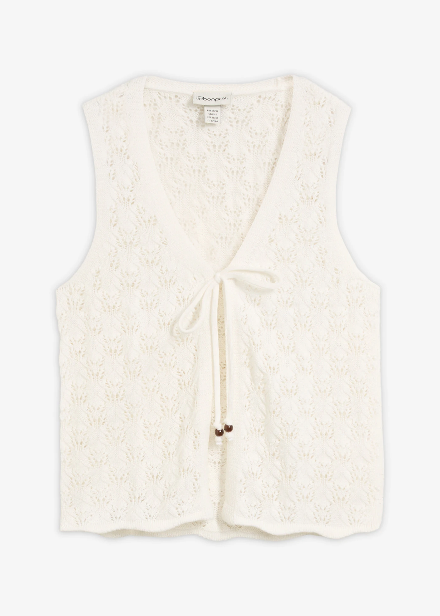 Gebreid ajour vest • wolwit • bonprix online shop